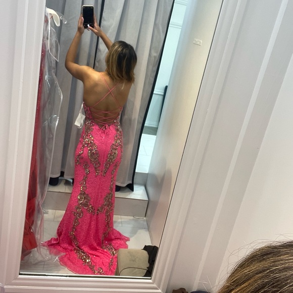 Primavera size 0 pink sequined dress for prom. Perfect condition, worn once. - Picture 4 of 12
